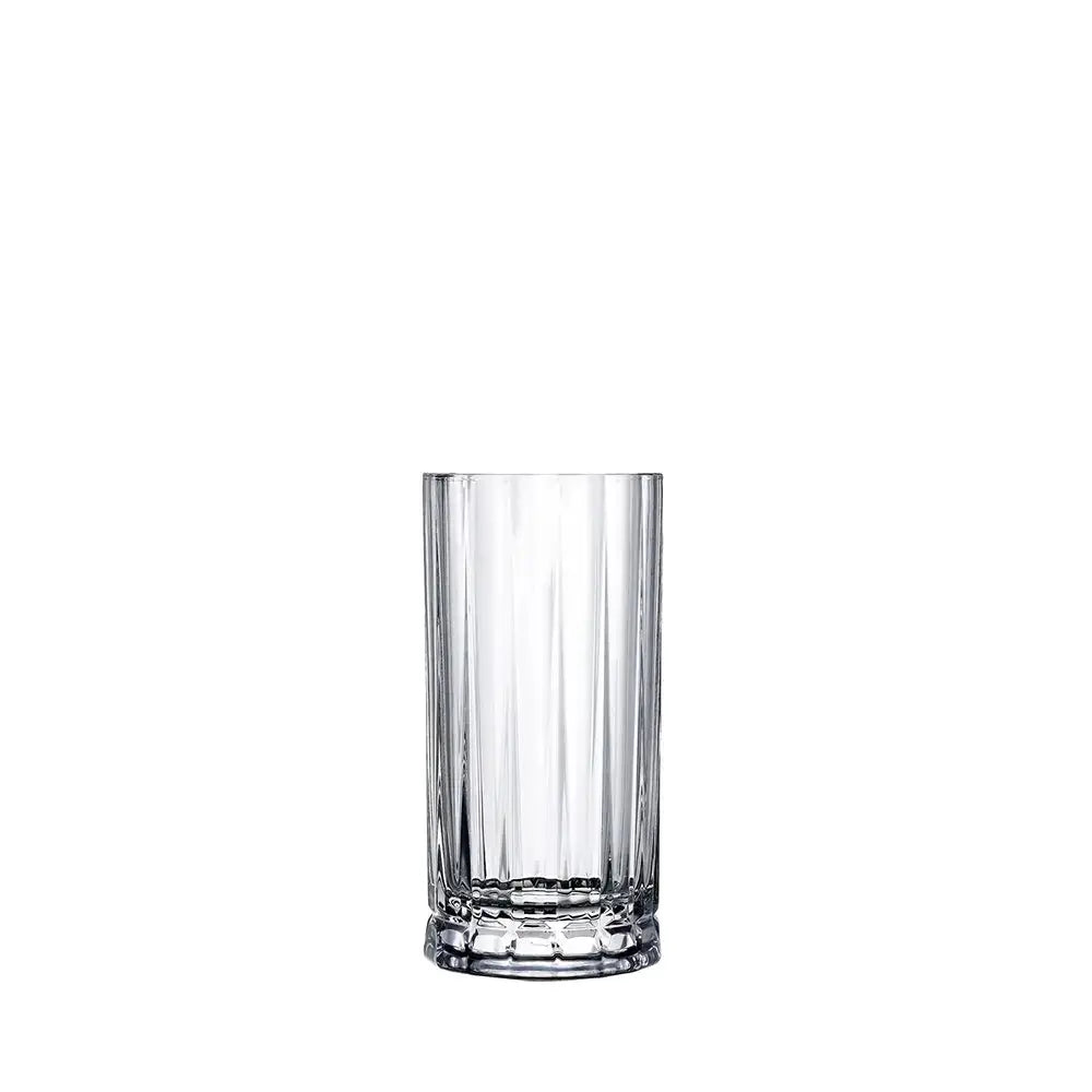 Verre à cocktail highball en cristal avec design facetté, idéal pour les cocktails longs comme le Gin Tonic ou le Mojito. Élégant et raffiné, parfait pour toutes les occasions.